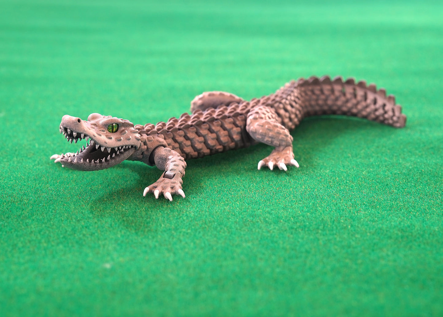 CUBO Alligator Figure | Articulated Crocodilian | Caiman Toy