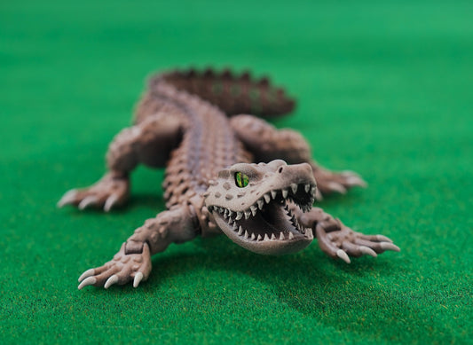 CUBO Alligator Figure | Articulated Crocodilian | Caiman Toy